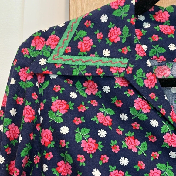 Vintage Maxi Dress Colorful 70s Floral Handmade XL - Picture 5 of 10